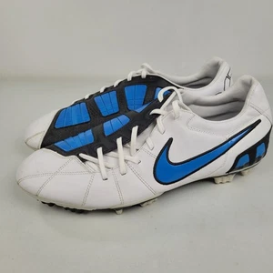 Nike Soccer Cleats Total 90 Shoot lll L-FG White/Blue/Charcoal 385401-141 Sz 14 - Picture 1 of 12