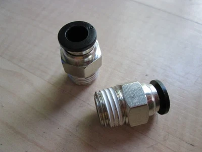 Lot of (2) 1/4" Tube x 1/4" NPT Male Straight Push-to-Connect Fitting #H22CD - Image 1 of 4