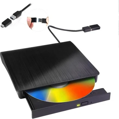 External CD DVD Drive, USB 3.0 Player Burner Writer, for PC Laptop Windows MacOs - Image 1 of 4