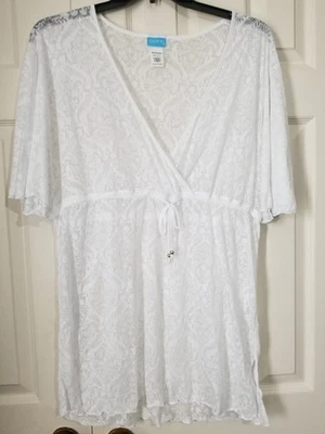 Pullover Dotti Nuevo sin Etiquetas Mujer Talla L Grande Blanco Cubrir Playa Piscina Natación Algodón Bld Foto 1 de 4