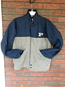Letterman Jacket Size Small Wool Blend Gray Blue "P" Zip Front Neff School Coat - Picture 1 of 8