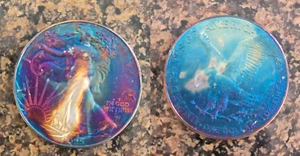 2025 American Silver Eagle Monster Blue Toned Toning ASE Rainbow Toned #1 - Picture 1 of 5