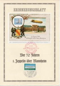 1979 - Germania - Foglietto con 3 m. Zeppelin MNH + FDC ✉ - Picture 1 of 1