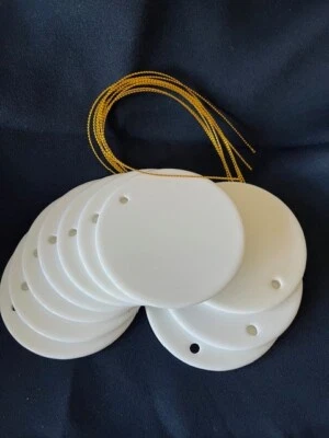 Sublimation Round Decoration Blank Ceramic Hanging - Pack of 10