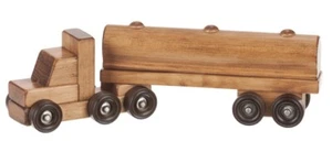 TANKER TRUCK - Milk Oil Tractor Trailer Amish Handmade Montessori Wood Toy USA - Picture 1 of 2