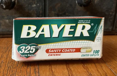 New NOS Sealed Bayer 325mg Aspirin 100 Caplets Prop EXP: 03/2008 - Image 1 of 4