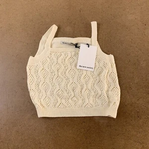 The New Society Girls Size 6 Vanilla Cotton Knit Sleeveless Genoveva Top NWT - Picture 1 of 6
