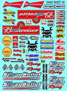CLEAR Matte VINYL Sticker Sheet 40 R/C MODEL Die-cut-Decal 1/12-1/10-1/16 kyosho - Picture 1 of 8