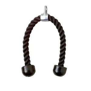 TRICEP ROPE GYM CABLE ATTACHMENT SINGLE HANDLE ROW BAR HOME GYM FITNESS DIP - Picture 1 of 12