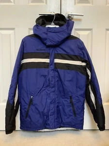 Columbia Winter Jacket With Removable Hood Navy Blue Black Ivory Youth Siz 18/20 - Picture 1 of 4