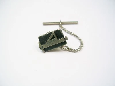 Tool Tie Tack with chain Metzke Tie Pin Pewter Style - Image 1 of 3