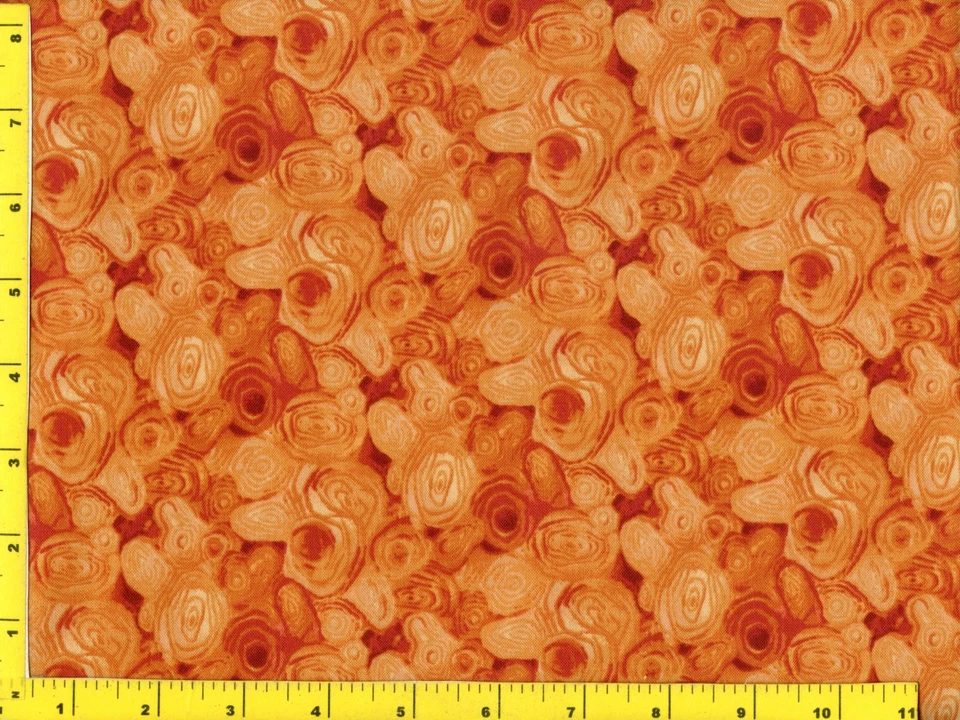 Light & Dark Orange Open Roses Flowers Quilting Sewing Fabric by Yard  #843 - Image 1 of 1