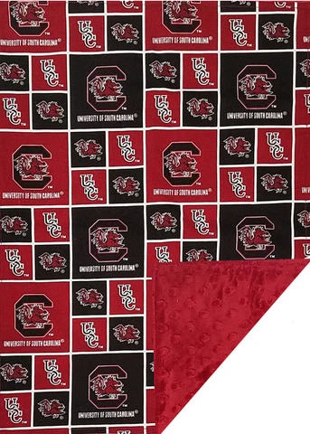 South Carolina Gamecocks Baby/Toddler Minky Blanket Cover