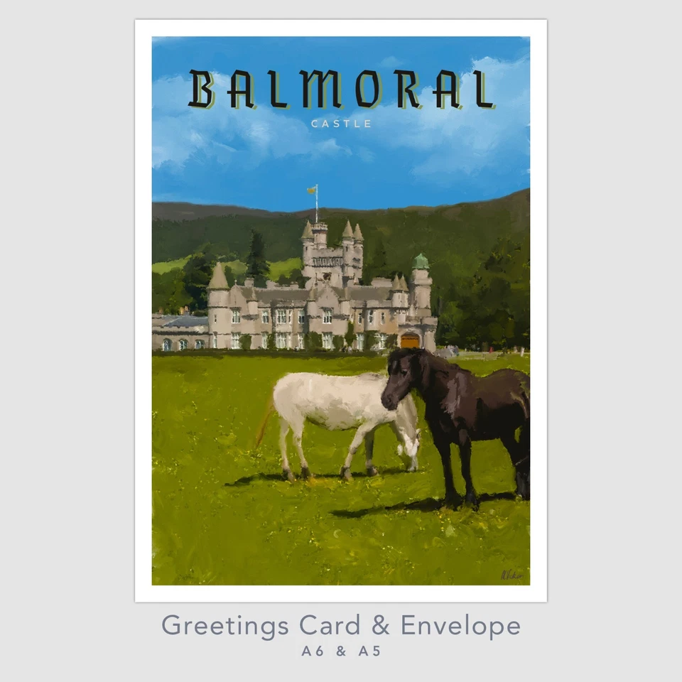 BLACK SHED STUDIO Balmoral Castle Scotland Greetings Card