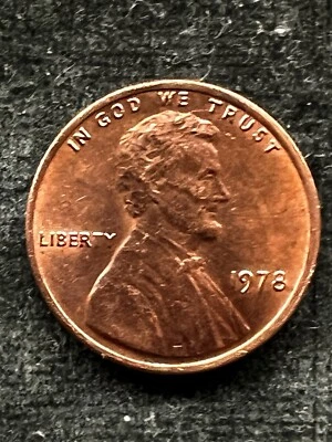 1978 P Lincoln Memorial Cent Penny, DDR ERROR COIN, Wave Top, 78, VERY RARE/RED! - Image 1 of 4
