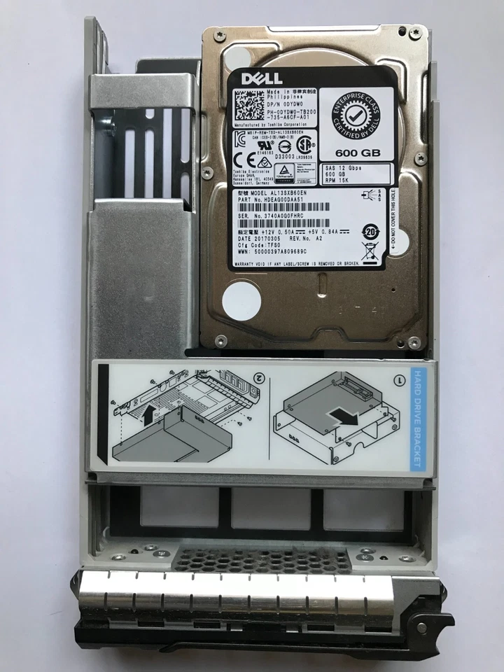 DYDW0 Dell 600GB 15K SAS 2.5" 12Gb/s HDD TOSHIBA AL13SXB60EN 0DYDW0 T630 T620 - Image 1 of 1