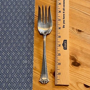 Horquilla de servicio elegante vintage de 8" 4 clavijas mango federal formal 1847 Rogers - Imagen 1 de 6