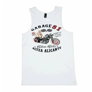 49 Hells Angel Garage81 Altea Alicante Blanco Singlet - Imagen 1 de 2
