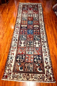 Exquisiter antiker Vintage handgeknüpfter Läufer Teppich 3x11 Fuß - Bild 1 von 6