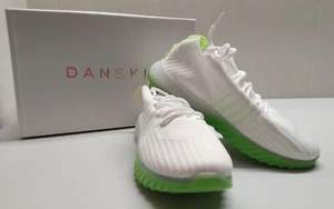 NEW Danskin Positive Neon Lime Lace Up Sneaker w/Contrast White Shoes Women's 10 - Imagen 1 de 12