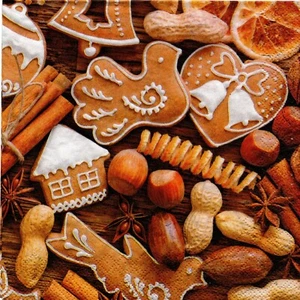 Serviettes en papier Noël biscuits bredeles.Paper napkins Christmas/Xmas cookies - Picture 1 of 1