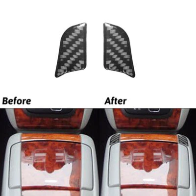 Para LEXUS RX330 RX350 2004-2009 consola de piso de fibra de carbono cubierta frontal moldura 2 piezas Foto 1 de 4