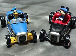 Disney- Mickey Mouse & Donald Duck PULL BACK Action T-Bucket Roadster Cars