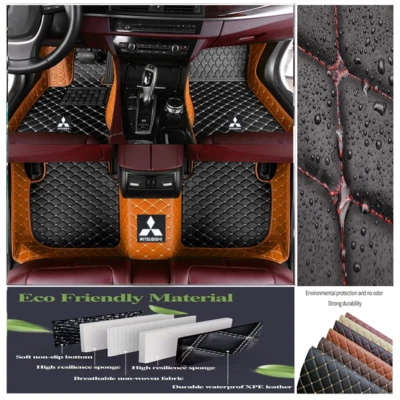 For Mitsubishi All Models Car Floor Mats Luxury Custom Waterproof Pad Carpets - Image 1 of 4