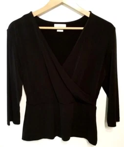Van Heusen womens size M black stretch blouse - Picture 1 of 3