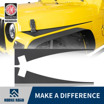 Cubierta de guardabarros Hooke Road negra calcomanía protectora panel EVA apto para Jeep Wrangler TJ 97-06 Foto 1 de 4