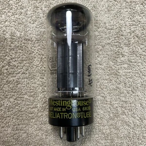 WESTINGHOUSE 6L6GB POWER VACUUM TUBE TESTED VINTAGE BLACK PLATE A837.C - Picture 1 of 3