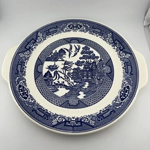 Blue Willow Ware By Royal China With Handles -Cake Plate Vintage 10.5” - Picture 1 of 7
