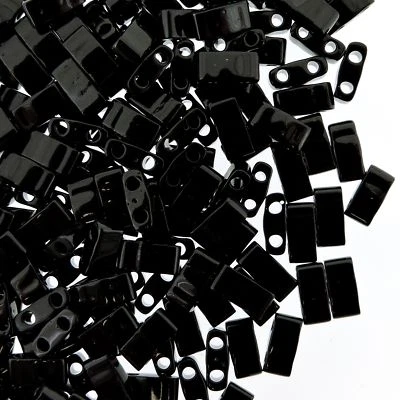 Cuentas Miyuki Half Tila rectangulares de 2 agujeros 2,3 x 5 mm 7,8 GM negro azabache MBHT-401 Foto 1 de 2