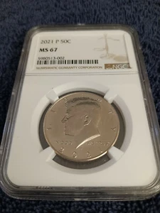 2021P Kennedy Half Dollar, NGC MS67 - Bild 1 von 4