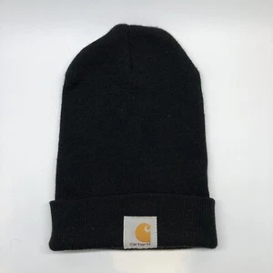 Carhartt A18 Acrylic Hat Knit Cuffed Beanie Black One Size Fits All - Picture 1 of 6