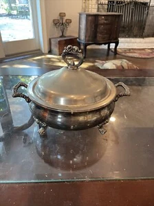 Vintage Lidded Footed Silver Plate   Tureen - Picture 1 of 8