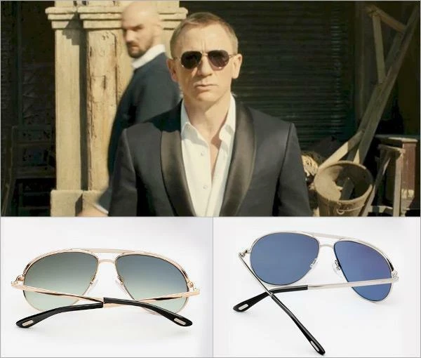 Óculos de sol James Bond Skyfall Tom Ford MARKO FT0144 28W ouro rosa azul tons - Imagem 1 de 1