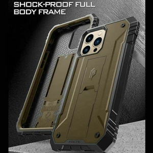 Poetic For iPhone 13 Pro Case With Kickstand Built-in-Screen Rugged Cover Brown - Picture 1 of 7
