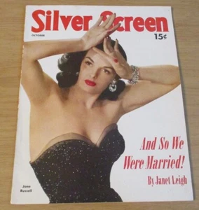 Revista de películas de Hollywood de octubre de 1951 ~ "pantalla plateada" ~ Jane Russell ~ Marilyn Monroe ~ - Imagen 1 de 17
