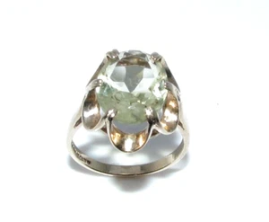 Ladies women's 9ct 9carat yellow gold peridot stone ring UK size L 1/2 - Picture 1 of 8
