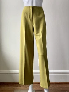 vintage S 90s y2k chartreuse green Wide Leg pants VGUC - Picture 1 of 15