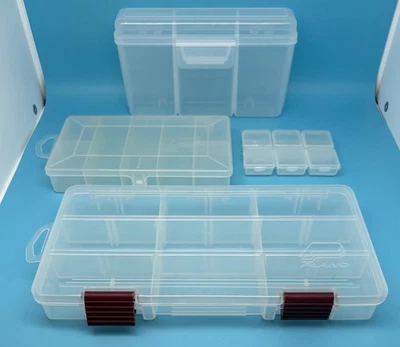 Рыболовные пластиковые футляры для хранения - Plano/Flambeau различные стили/типы - лот из 4 - Изображение 1 из 4