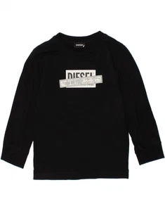 DIESEL Boys Graphic Top Long Sleeve 5-6 Years Small Black Cotton AA01 - Picture 1 of 4