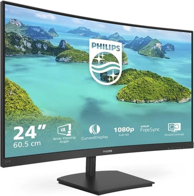 Philips Monitor Curved - 24 Inch - FHD - 75Hz - 4ms - Black -241E1SCA - Image 1 of 4