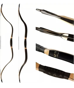 AF Archery Black Bow 54" Traditional Recurve Bow Laminated Horseback Bow 40lb - Picture 1 of 7