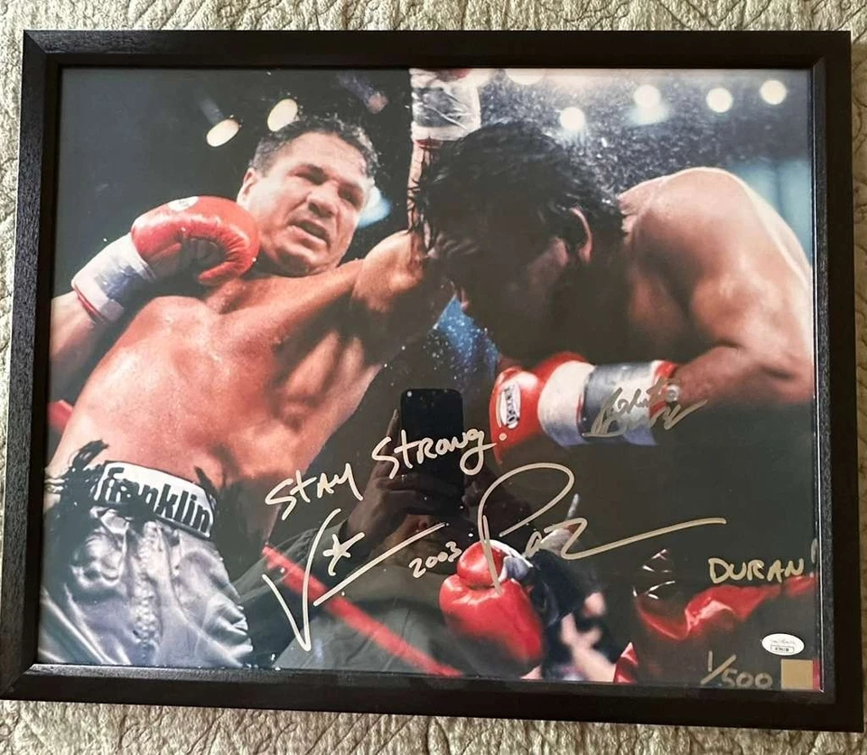 Foto de Boxeo Doble Firma Vinny Pazienza y Roberto Durán “Mantente Fuerte” /500 Foto 1 de 1