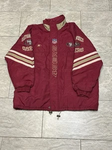 Vintage San Francisco 49ers Jacke Herren Gr. XL Rot Puffer Pro Line 90s Starter - Bild 1 von 19
