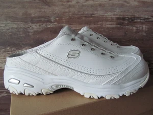 SKECHERS D'Lites Women's 9.5W Slip-On Shoes Mule Memory Foam Sneakers Wht/Silver - Picture 1 of 17