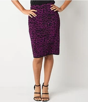 Falda lápiz midi con manchas de ciruela Bold Elements para mujer talla pequeña tiro alto $54 nueva con etiquetas Foto 1 de 4