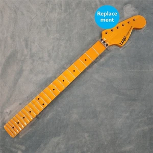 Lock Nut Full Scalloped Big Head Maple Electric Guitar Neck 22 Fret Yellow Gloss - Picture 1 of 10